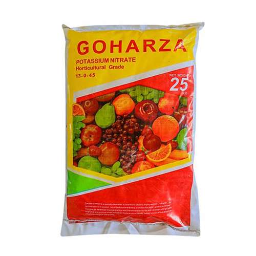 کود نیترات پتاسیم  45-0-13 مدل گوهرزا وزن 25 کیلوگرم