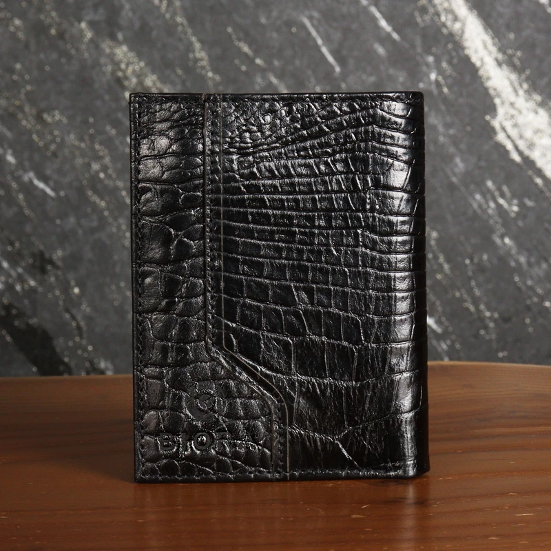 عکس شماره 2 : کیف پول مردانه بیورا مدل چرم طبیعی کروکودیلی کد kpk31