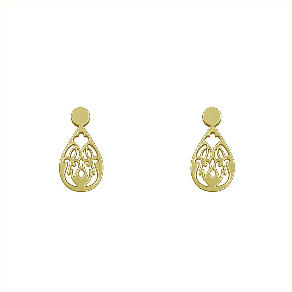 گوشواره طلا 18 عیار زنانه مدوپد مدل هندسی کد GA1-14321 -  - 2