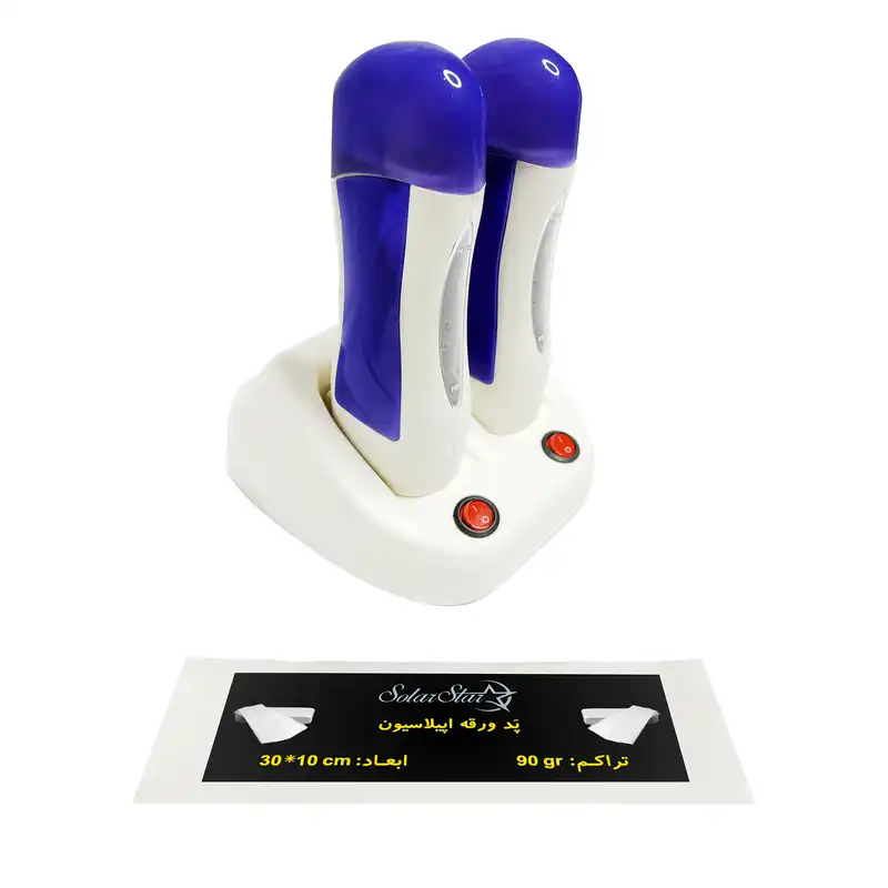 دستگاه موم گرم کن و ذوب وکس خشابی سولار استار مدل 403 به همراه پد اپیلاسیون بسته 10 عددی