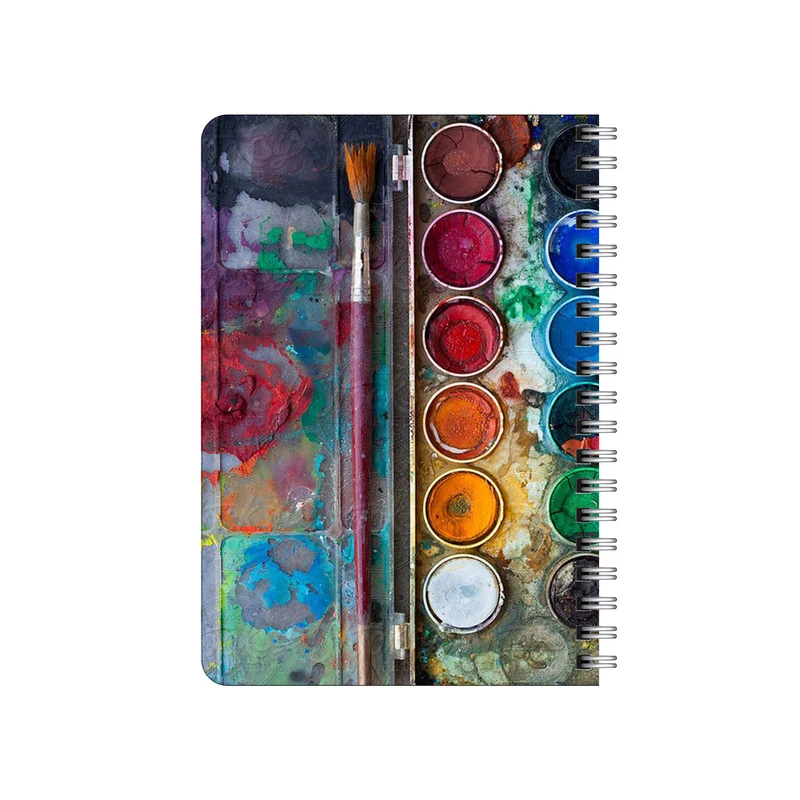 دفترچه یادداشت بامبیلیپ مدل چوبی طرح پالت آبرنگ و قلمو کد 3907913