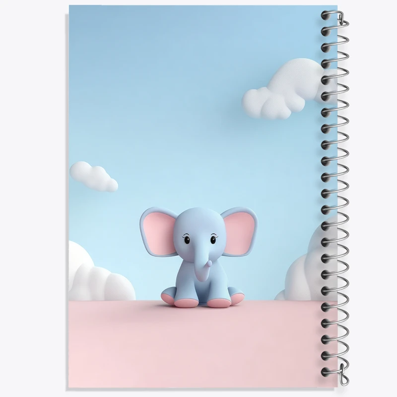 دفتر شطرنجی 50 برگ خندالو طرح فیل کیوت کد N2266