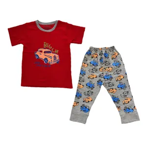 ست تی شرت و شلوار بچگانه بی بی گیفت مدل ماشین کد 3002