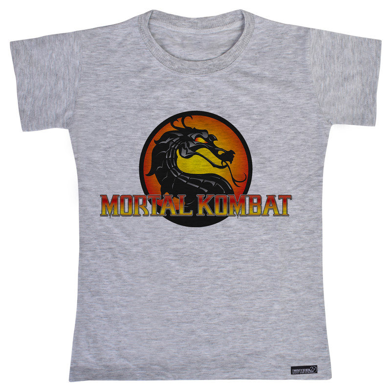 تی شرت آستین کوتاه دخترانه 27 مدل Mortal Kombat Logo کد MH1506