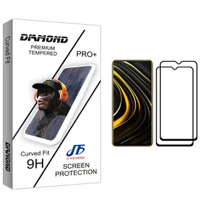 JF Diamond glass Screen Protector For Xiaomi Poco M3 Pack Of 2
