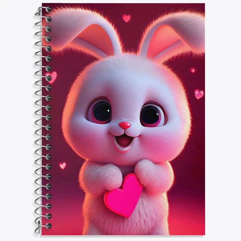 دفتر زبان 50 برگ خندالو مدل دو خط طرح خرگوش کیوت کد N1788