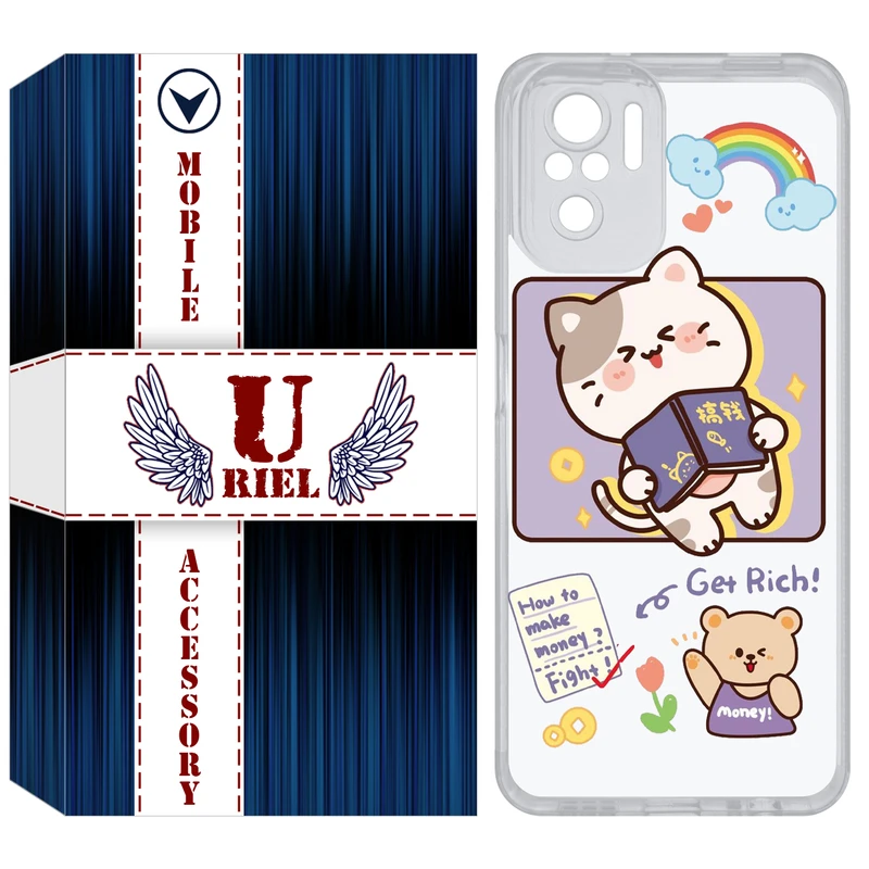 کاور یوریل مدل Clear کد 12 طرح گربه مناسب برای گوشی موبایل شیائومی Redmi Note 10 4G / Note 10S / Poco M5s
