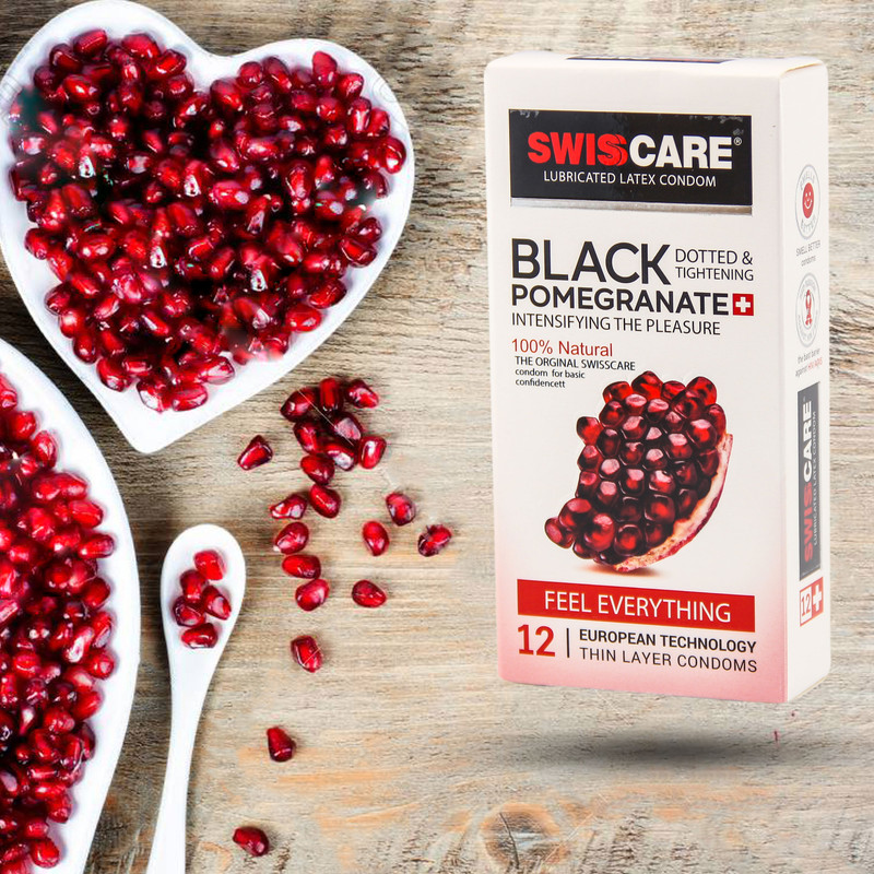 کاندوم سوئیسکر مدل Black Pomegranate بسته 12 عددی کاندوم سوئیسکر مدل Black Pomegranate بسته 12 عددی