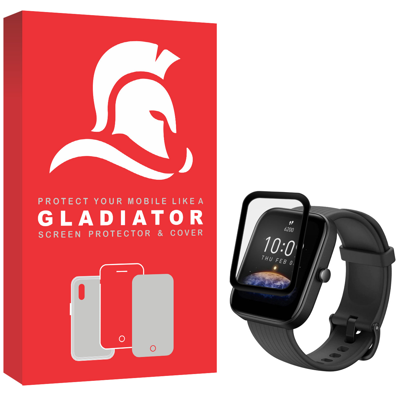 محافظ صفحه نمایش گلادیاتور مدل GWP1000 مناسب برای ساعت هوشمند آمازفیت Bip 3