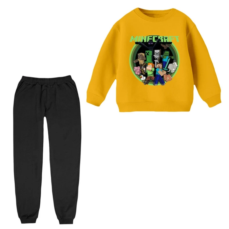 ست سویشرت و شلوار راحتی بچگانه مدل ماینکرفت کد 006