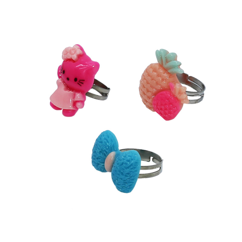 انگشتر دخترانه کد 007 مجموعه سه عددی