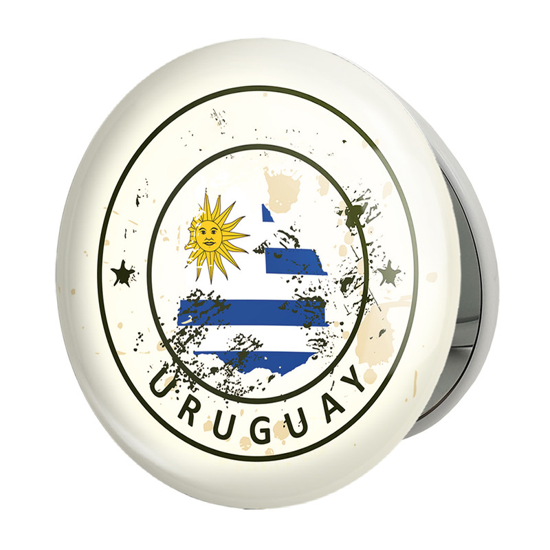 آینه جیبی خندالو طرح پرچم اروگوئه مدل تاشو کد 20568 