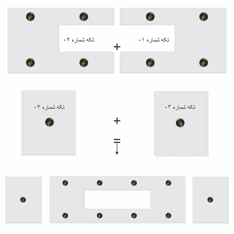 کناف پیش ساخته سقف مدل آرک طرح ورودی آشپزخانه کد kit 13