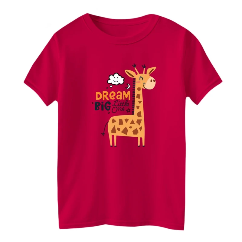 تی شرت آستین کوتاه بچگانه مدل زرافه و رویا