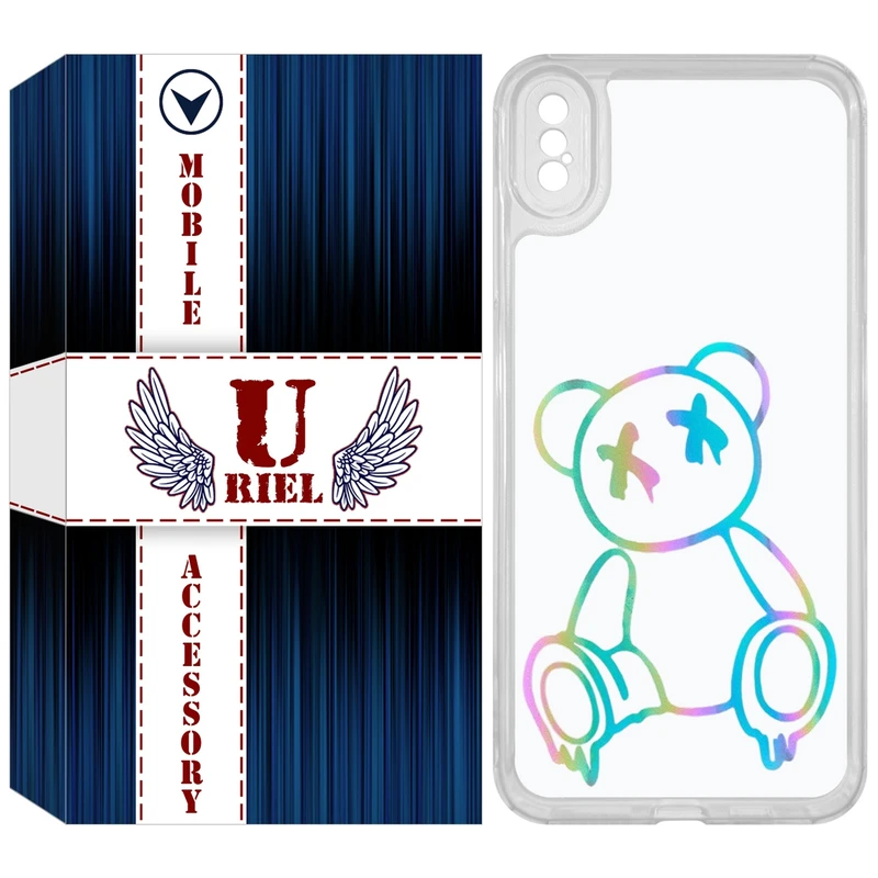 کاور یوریل مدل Clear کد 44 طرح خرس رنگی مناسب برای گوشی موبایل اپل iPhone XS Max