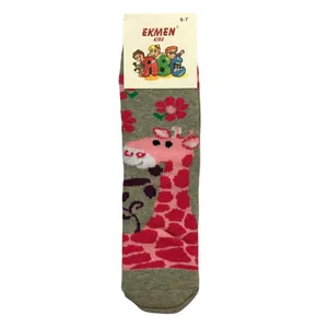 جوراب دخترانه اکمن مدل حوله ای استپ دار مدل edhs