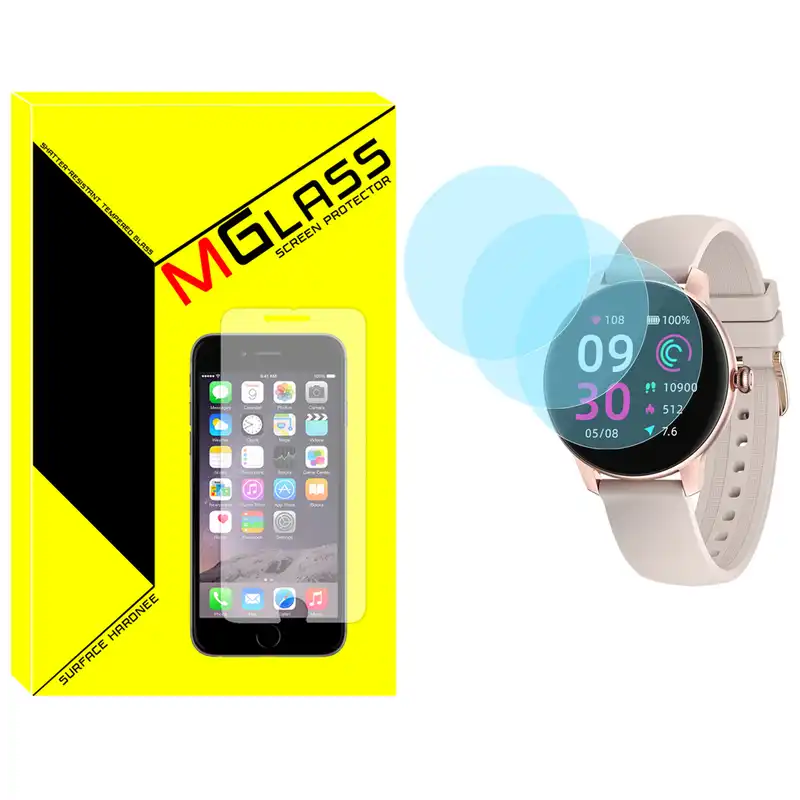 محافظ صفحه نمایش شیشه‌ای ام گلس مدل SH-MG مناسب برای ساعت هوشمند کیسلکت L11 بسته سه عددی