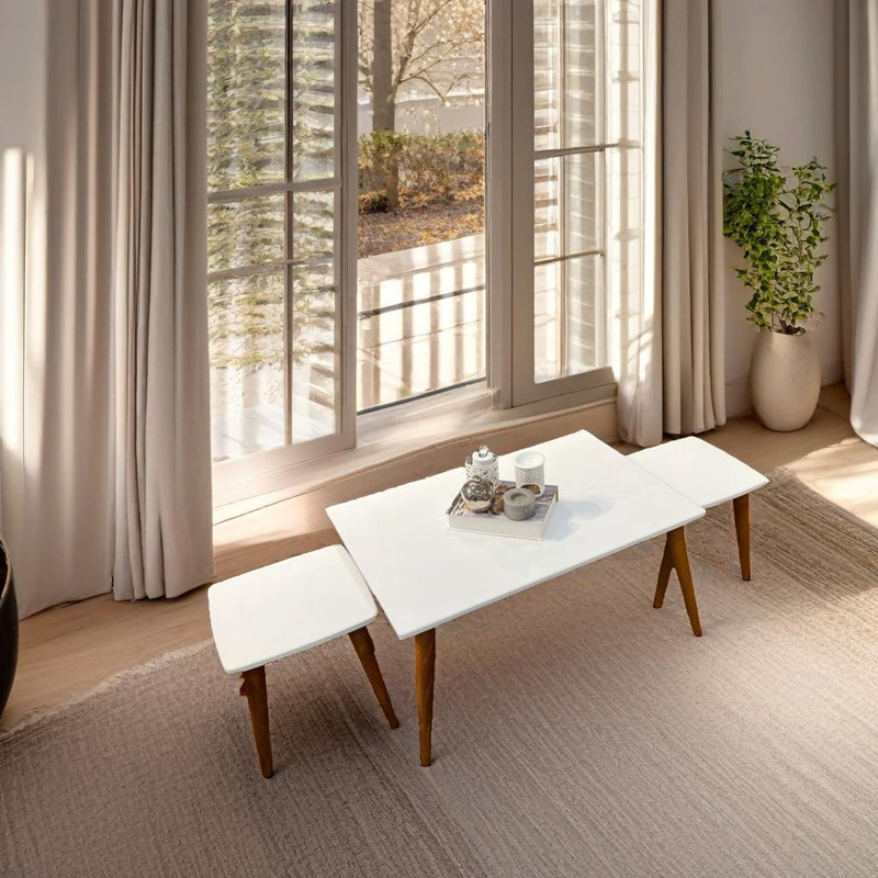 میز پذیرایی مستطیلی مدل مینیمال کد 21 مجموعه سه عددی