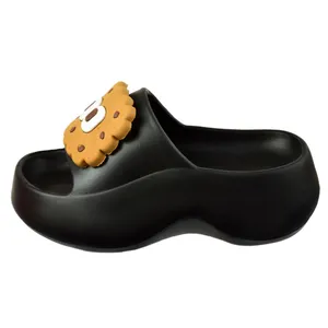 دمپایی زنانه زیتون مدل بیسکوییتی BK.4178