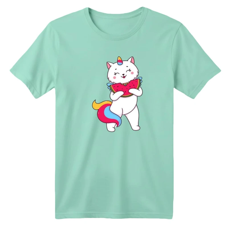 تی شرت آستین کوتاه بچگانه مدل گربه یلدایی کد 1