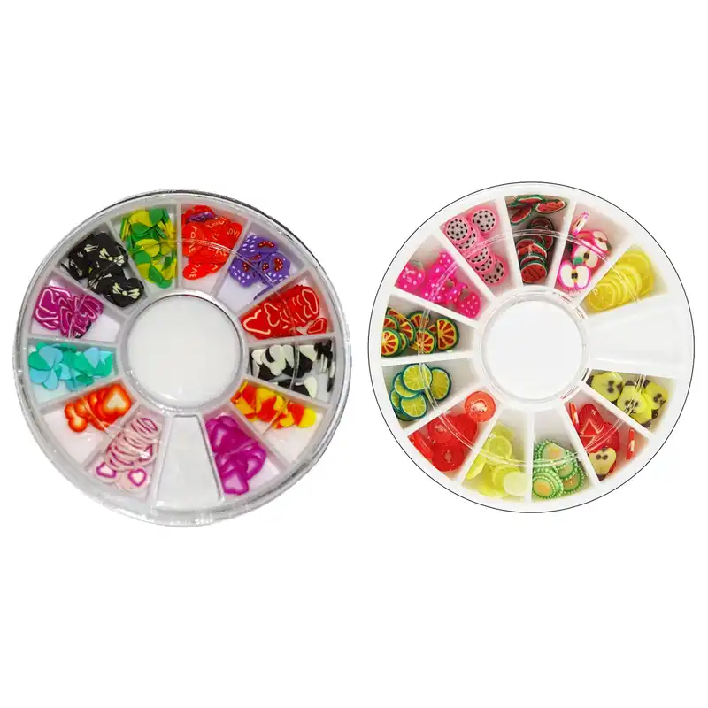 تزیین ناخن مدل میوه ها و قلب مجموعه 2 عددی