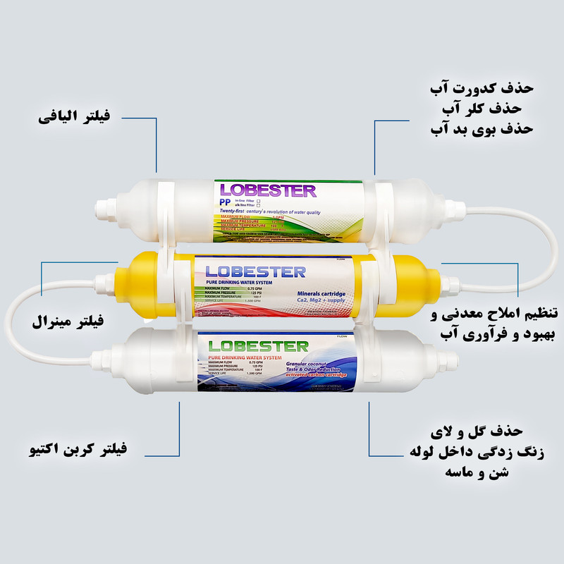 فیلتر تصفیه آب یخچال و فریزر لابستر مدل اینلاین مجموعه 3 عددی فیلتر تصفیه آب یخچال و فریزر لابستر مدل اینلاین مجموعه 3 عددی