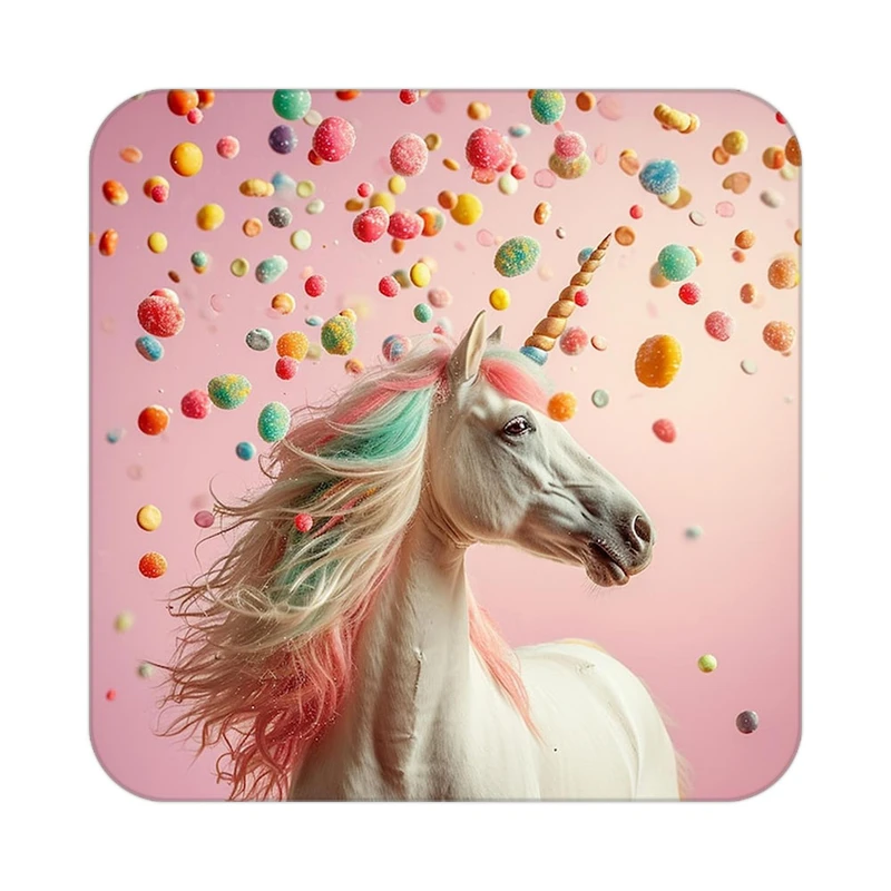 زیر لیوانی کاکتی طرح اسب تک شاخ و یونیکورن مدل mp30963