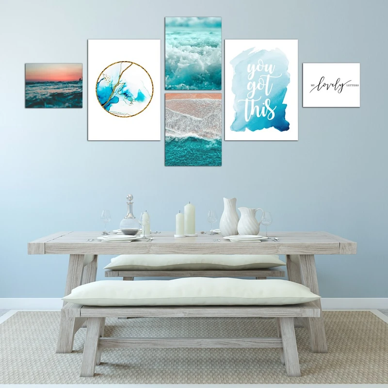 تابلو شاسی بکلیت طرح طبیعت و ساحل آرامش مدل SH-410 مجموعه 6 عددی