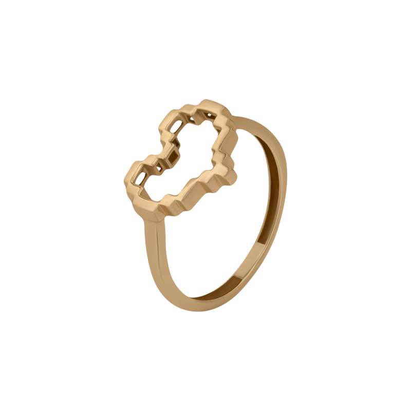 انگشتر طلا 18 عیار زنانه تاج مدل قلب پیکسلی کد 54