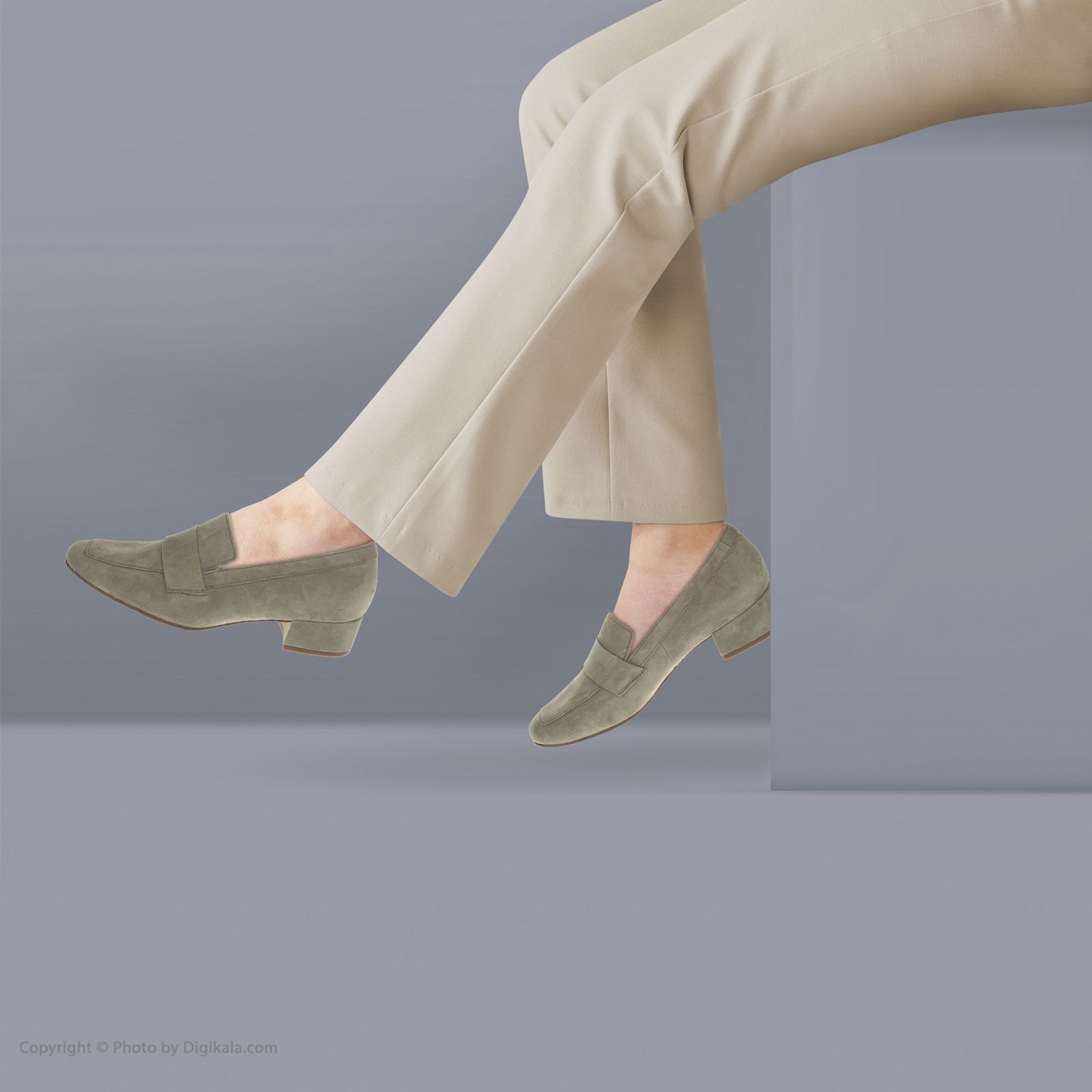 کفش روزمره زنانه هوگل مدل 5-103512-5800 - زیتونی - 2