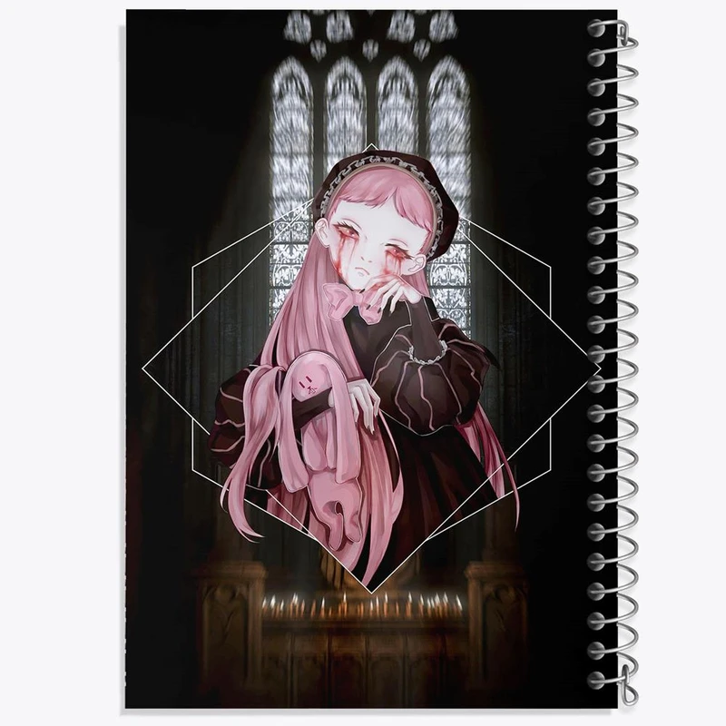 دفتر مشق 100 برگ خندالو طرح دختر انیمه ای کد 18047