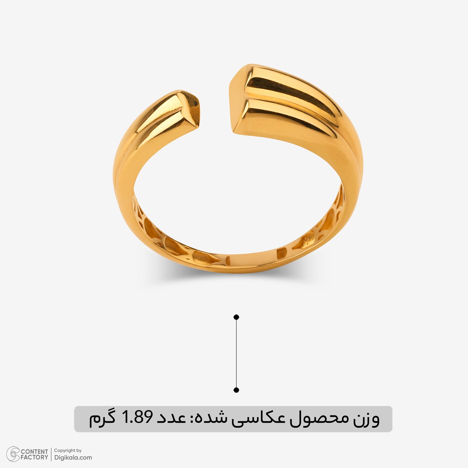انگشتر طلا 18 عیار زنانه گلدم مدل R345008 سایز 50 -  - 6