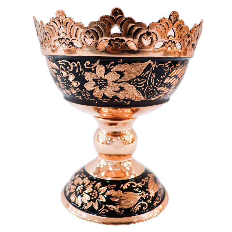 آجیل خوری مسی مدل الماس تراش شبکه بری کد 17p15half