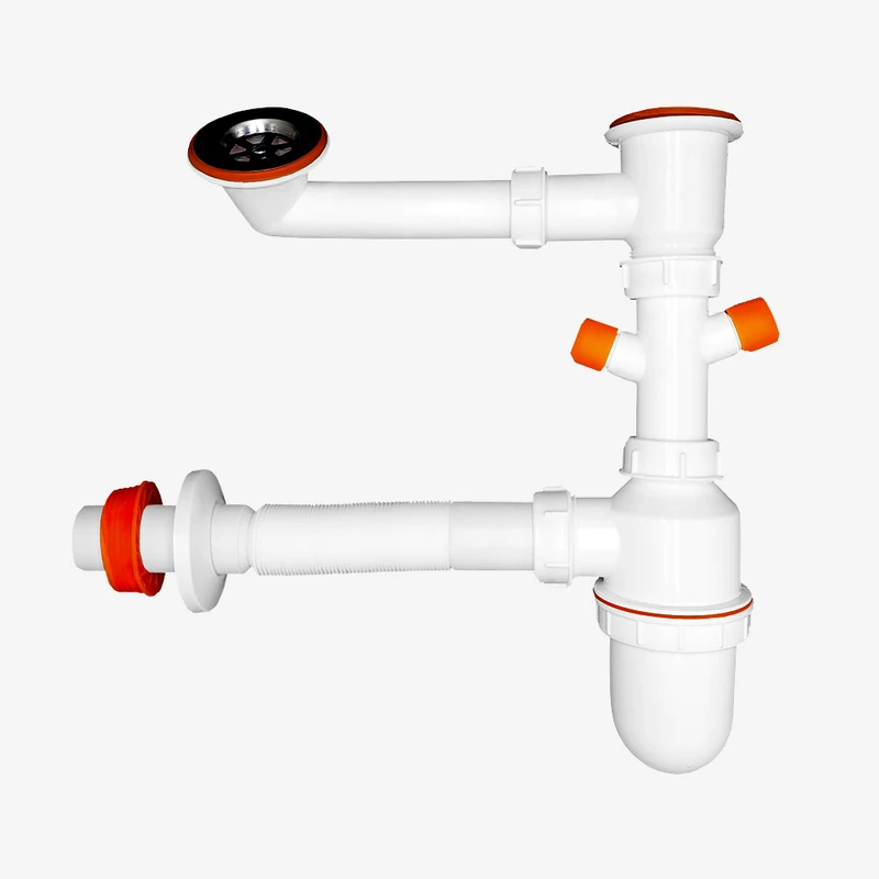 سیفون ظرفشویی نسیم نقش جهان مدل دو لگن مخزن کد1010043
