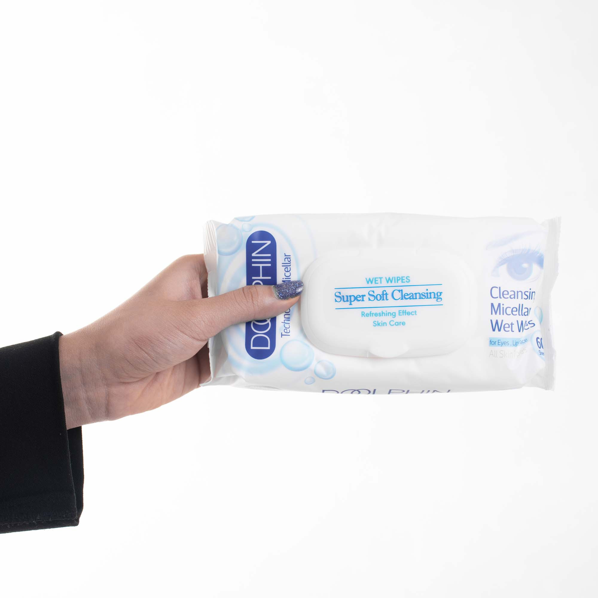 دستمال مرطوب دلفین مدل Skin Care مجموعه 2 عددی