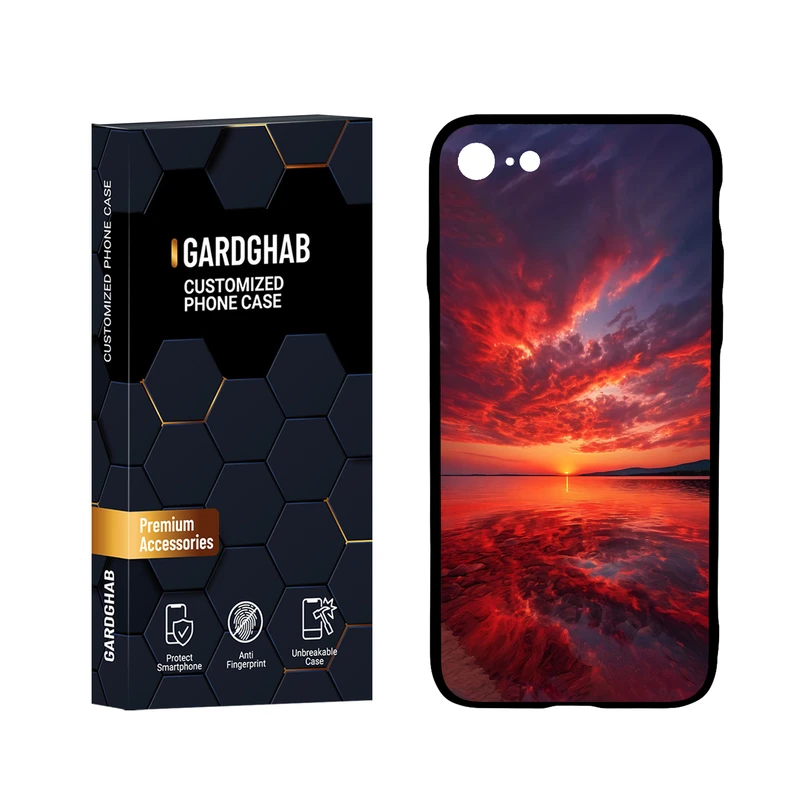  کاور گارد قاب مدل پشت گلس طبیعت مناسب برای گوشی موبایل اپل iPhone 7 / 8 / SE 2020 / SE 2022