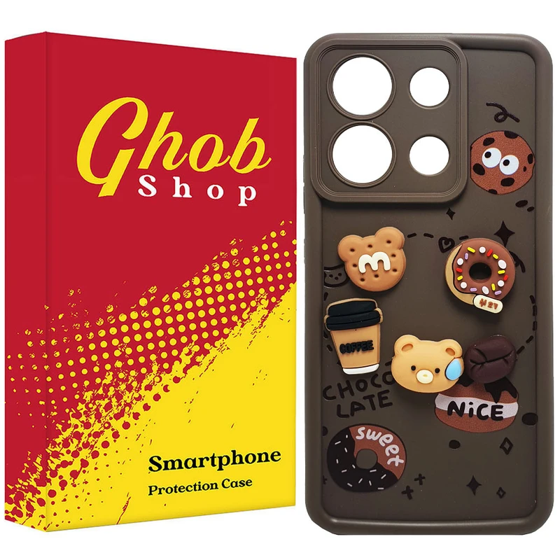 کاور قاب شاپ مدل دخترانه طرح خرسی مناسب برای گوشی موبایل شیائومی Redmi Note 13 4G