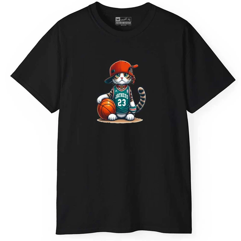 تی شرت آستین کوتاه مردانه پاد آفرین مدل گربه کد 0653