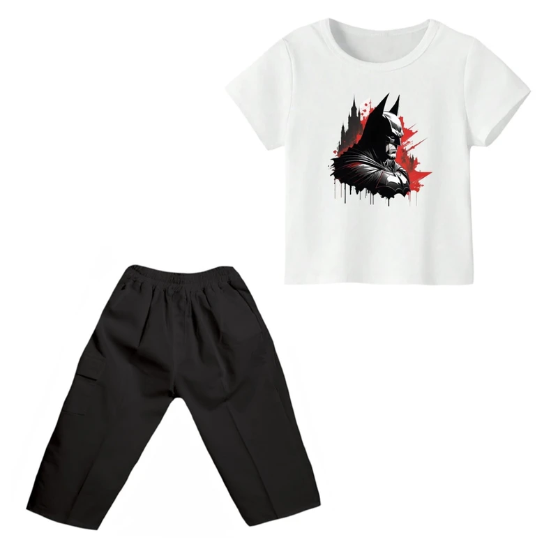 ست تی شرت و شلوارک پسرانه مدل بتمن کد ۲۹