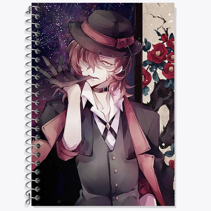 دفتر زبان 50 برگ خندالو مدل سه خط طرح ناکاهارا چویا انیمه سگ های ولگرد بانگو کد 11775