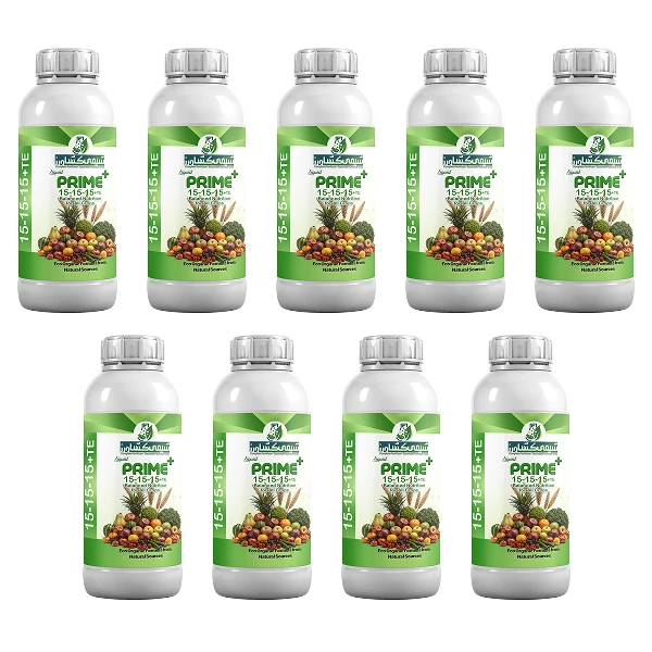 کود مایع پرایم پلاس شیمی کشاورز مدل کامل حجم یک لیتر بسته 9 عددی