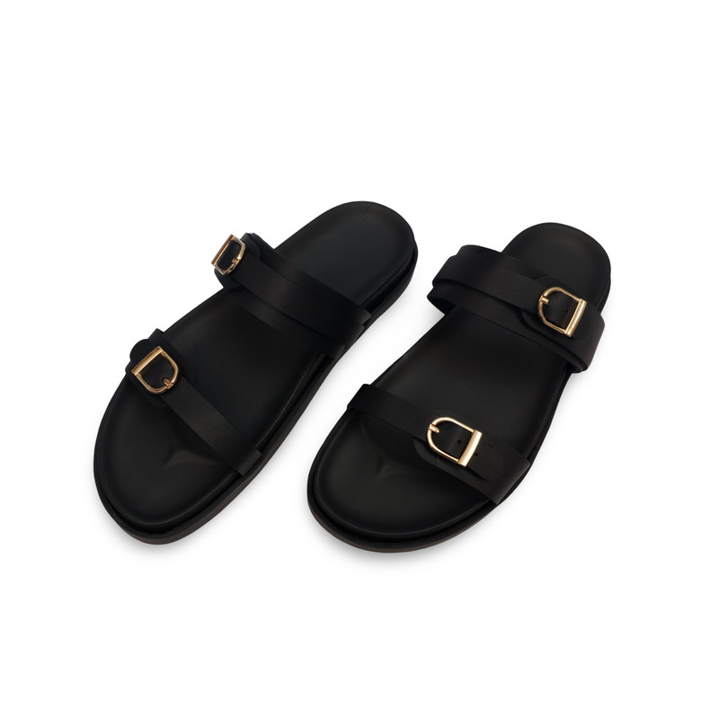 صندل زنانه مدل Z2BBL دو بند رنگ مشکی