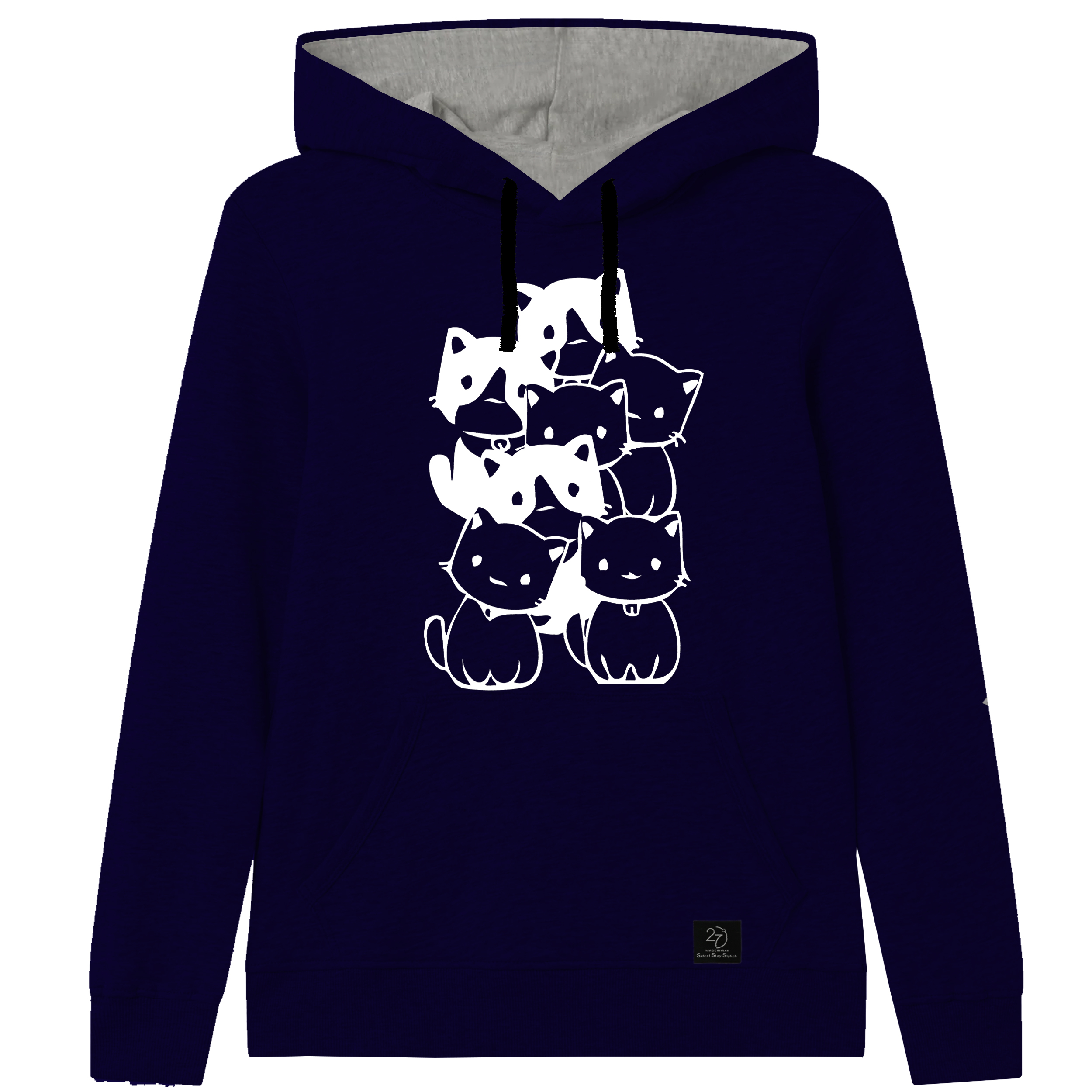 هودی دخترانه 27 مدل CATS کد V09 رنگ سرمه ای