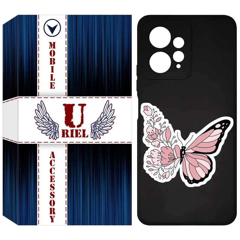 کاور یوریل قاب مدل KSH کد 98 طرح پروانه مناسب برای گوشی موبایل شیائومی Redmi Note 12 4G