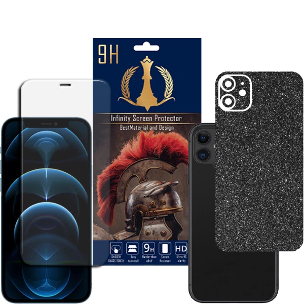 برچسب پوششی اینفینیتی مدل PR MAX مناسب برای گوشی موبایل اپل iPhone 12 به همراه محافظ صفحه نمایش
