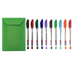 خودکار کیان مدل Queen بسته 10 عددی به همراه پوشه دکمه دار