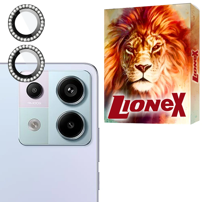 محافظ لنز دوربین شیشه‌ای لایونکس مدل NRIL20 مناسب برای گوشی موبایل شیائومی Redmi Note 13 Pro 5G / Poco X6 5G