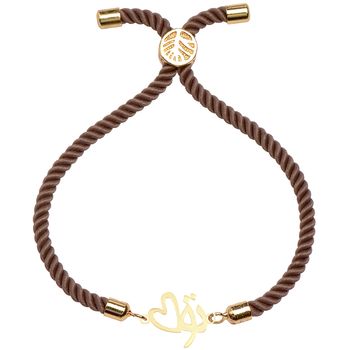 دستبند طلا 18 عیار زنانه کرابو طرح تو و قلب مدل Kr2479
