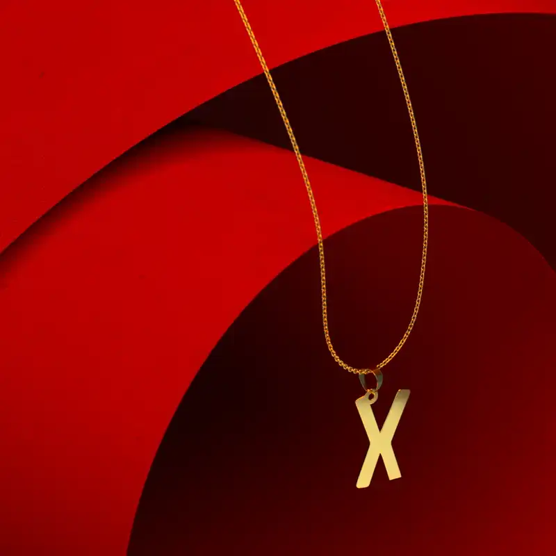 گردنبند طلا 18 عیار زنانه مدوپد مدل حرف X کد H3-1-1156