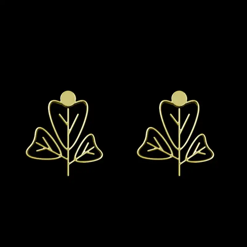 گوشواره طلا 18 عیار زنانه مدوپد مدل برگ کد GA1-15909